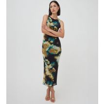 Women's Black Abstract Print Mesh Sleeveless Midi Dress WKNDGIRL New Look