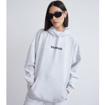 Women's Grey Logo Oversized Hoodie WKNDGIRL New Look