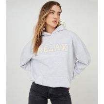 Women's Grey Relax Slogan Oversized Hoodie WKNDGIRL New Look