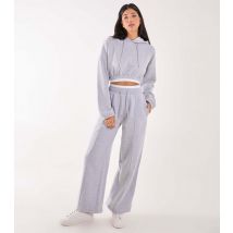 Women's Grey Contrast Waist Wide Leg Joggers Pink Vanilla New Look