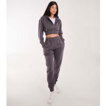 Women's Dark Grey Waist Detail Cuffed Joggers Pink Vanilla New Look