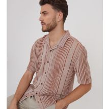 Men's Rust Textured Shirt Threadbare New Look