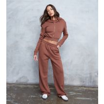 Women's Brown Zip-Up Hoodie WKNDGIRL New Look