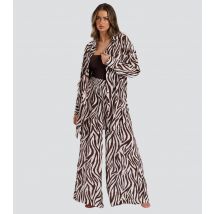 Women's Brown Zebra-Print Beach Shirt South Beach New Look
