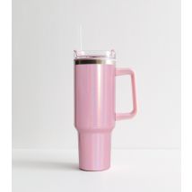 Shiny Pink Insulated 1L Straw Cup New Look