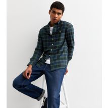 Men's Blue Plaid Twill Shirt Farah New Look