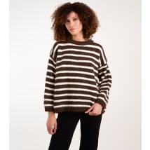 Women's Brown Striped Jumper Blue Vanilla New Look