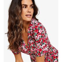 Apricot Floral Print Wrap Playsuit New Look