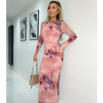 Women's Pink Mesh Bodycon Midi Dress AX Paris New Look