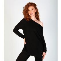 Women's Black One Shoulder Long Sleeve Sweatshirt Pineapple New Look