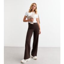 Women's Brown High Waist Wide Leg Leggings New Look