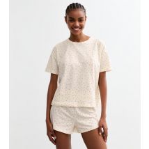 Women's Tall White Star Print Cotton Short Pyjama Set New Look