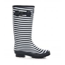 Women's Navy Stripe Wellington Boots Regatta New Look