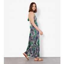 Women's Green Scarf-Print Maxi Dress Apricot New Look