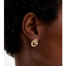 18ct Gold Plated Knot Doorknocker Earrings New Look