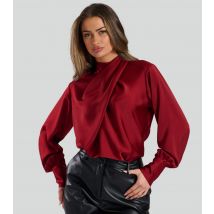 Women's Red Satin Twist Neck Blouse Finding Friday New Look