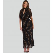 Women's Black Metallic Heart Crepe Maxi Dress Finding Friday New Look