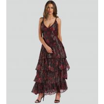 Women's Red Ruffled Tiered Maxi Dress Finding Friday New Look