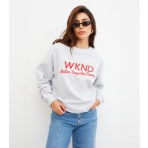 Women's Grey Embroidered Better Days Sweatshirt WKNDGIRL New Look