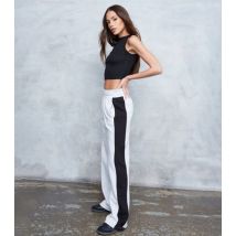 WKNDGIRL Mid Grey Side Stripe Wide Leg Joggers New Look