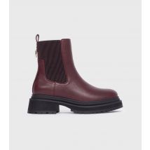 Women's Burgundy Faux Leather Chelsea Boots London Rebel New Look