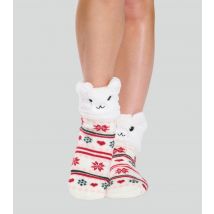 White Cat Fair Isle Fleece Socks Loungeable New Look