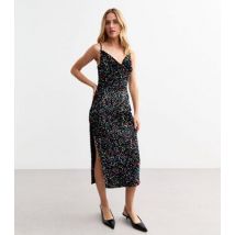 Sunshine Soul Black Sequinned Midi Dress New Look