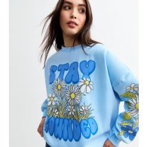 Women's Blue Oversized Stay Grounded Jersey Sweatshirt Skinnydip New Look