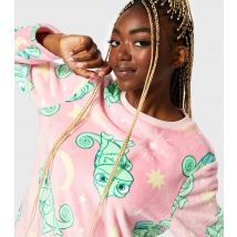 Women's Pink Pascal Print Fleece Pyjama Set Skinnydip New Look