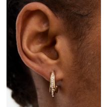 18ct Gold Plated Diamanté Triple Hoop Earrings New Look