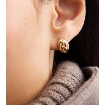 18ct Gold Plated Textured Earrings New Look