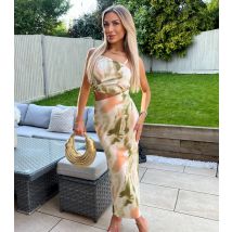 Women's Multicoloured Marble Print Cut Out Maxi Dress AX Paris New Look