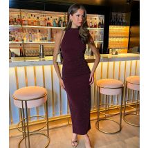 Women's Plum Sparkle Sleeveless Bodycon Midi Dress AX Paris New Look