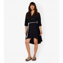 Women's Black Linen Blend Belted Mini Dress Apricot New Look