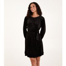Women's Black Velvet Leopard Mini Dress Blue Vanilla New Look
