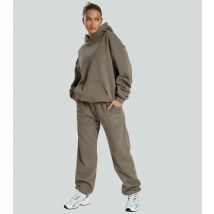 Women's Khaki Borg Fleece Lined Aspen Drawstring Cuffed Joggers South Beach New Look