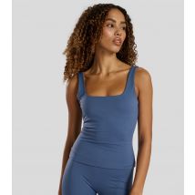 Women's Blue Scoop Neck Built-In-Bra Vest Top South Beach New Look