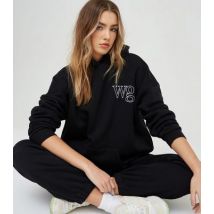 WKNDGIRL Black WG Oversized Hoodie New Look