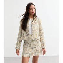 Women's Off White Bouclé Jacket Cameo Rose New Look