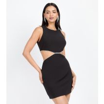 Women's Black Diamanté Cutout Mini Dress Little Mistress New Look