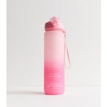 Pink Gradient Pop Lid Straw 1L Message Water Bottle New Look