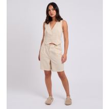 Women's Stone Pleated Shorts Urban Bliss New Look