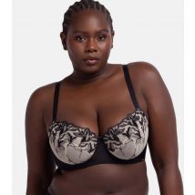 Women's Plus Size Black Lace Underwired Bra Curves Dorina New Look