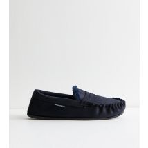 Men's Navy Faux Suede Moccasin Slippers Jack & Jones New Look