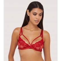 Women's Red Sarina Embroidered Plunge Bra Wolf & Whistle New Look