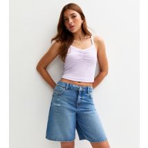 Girls' Lilac Lace Trim Cropped Cami Top New Look