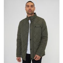 Men's Khaki Regular Quilted Showerproof Jacket Threadbare New Look