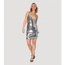 Women's Silver Sequinned Floral Appliquèd Mini Dress WKNDGIRL New Look