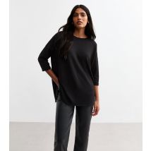 Women's Black Soft Touch Three Quarter Sleeve Top New Look