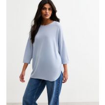 Women's Blue Soft Touch Three Quarter Sleeve Top New Look